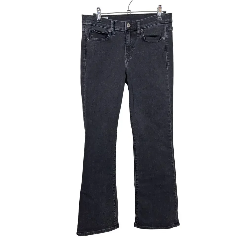 GAP Baby Boot Jeans Womens 27/4P Black Mid Rise Bootcut Stretch Washed Black